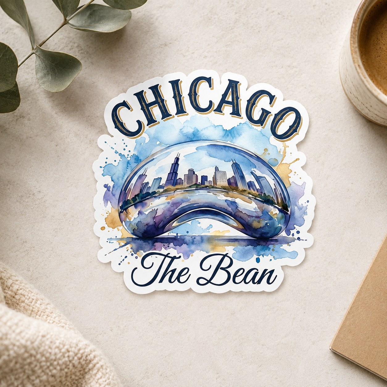 Chicago 'The Bean' Watercolor Sticker