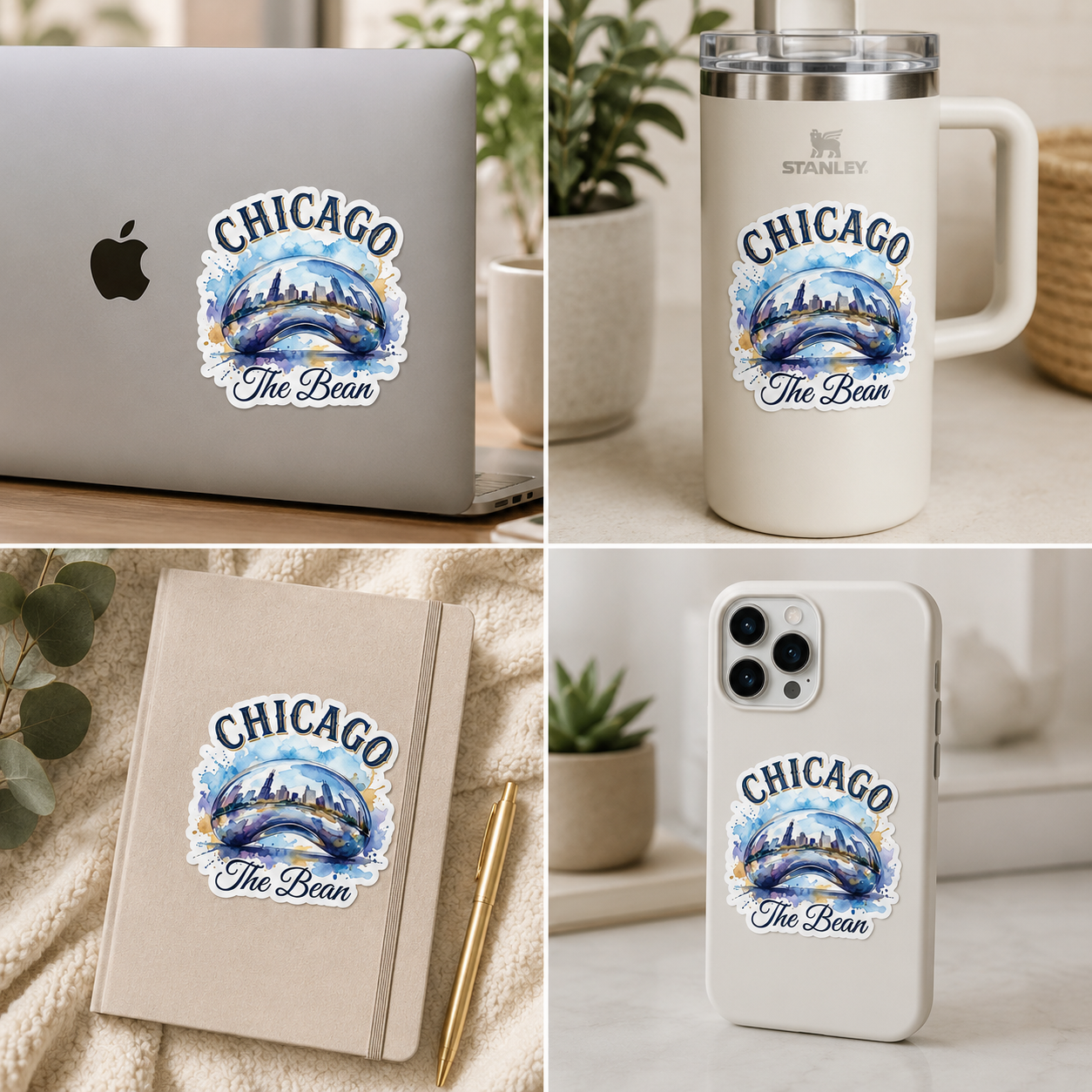 Chicago 'The Bean' Watercolor Sticker