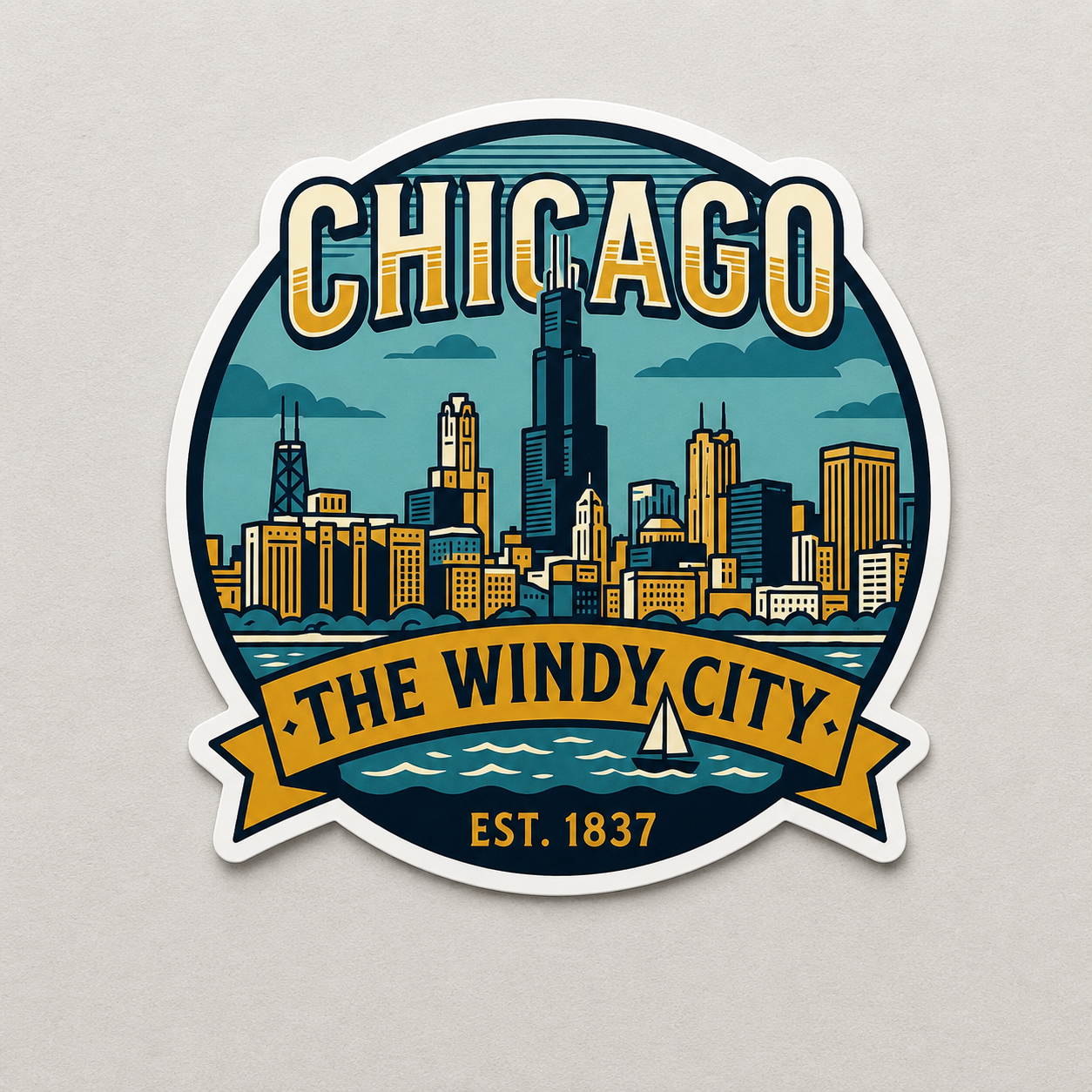 Chicago 'Windy City' Retro Sticker