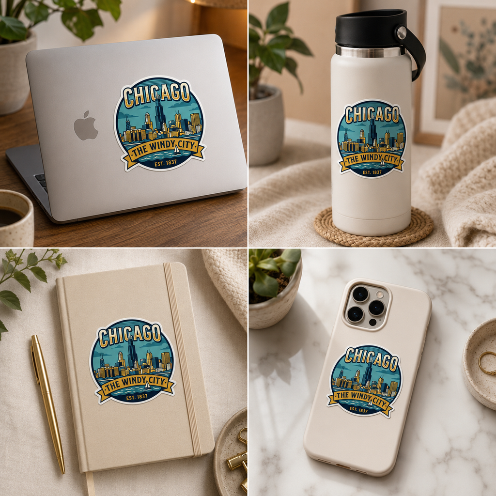 Chicago 'Windy City' Retro Sticker