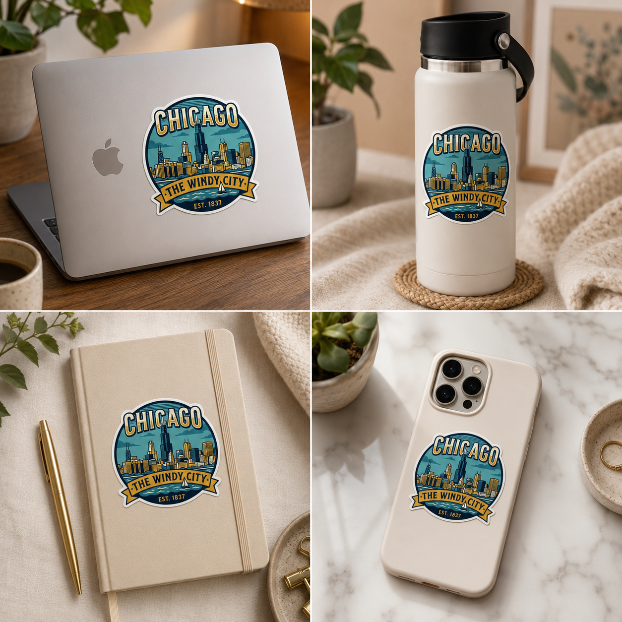 Chicago 'Windy City' Retro Sticker