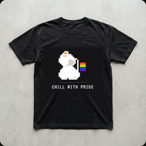 Pixel Capybara 'Chill With Pride' Tee