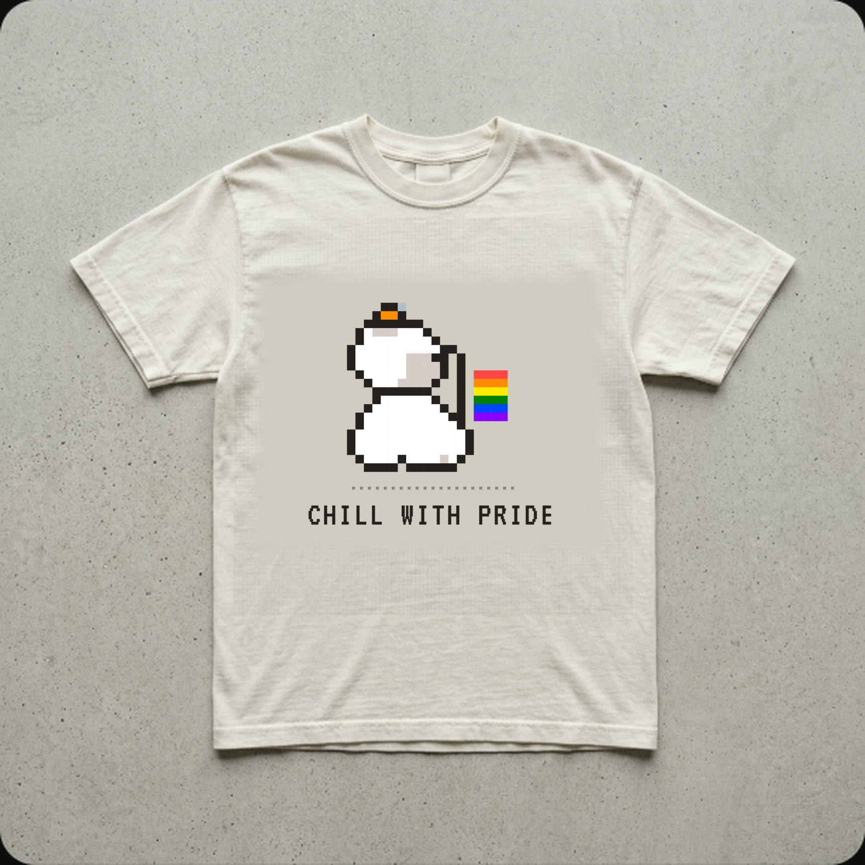Pixel Capybara 'Chill With Pride' Tee