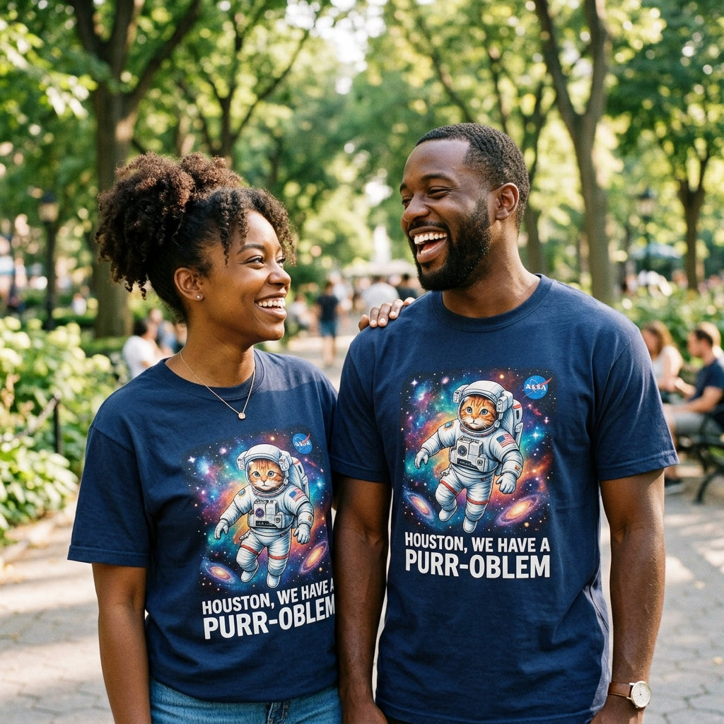 NASA Cat 'Houston We Have a Purr-oblem' Tee