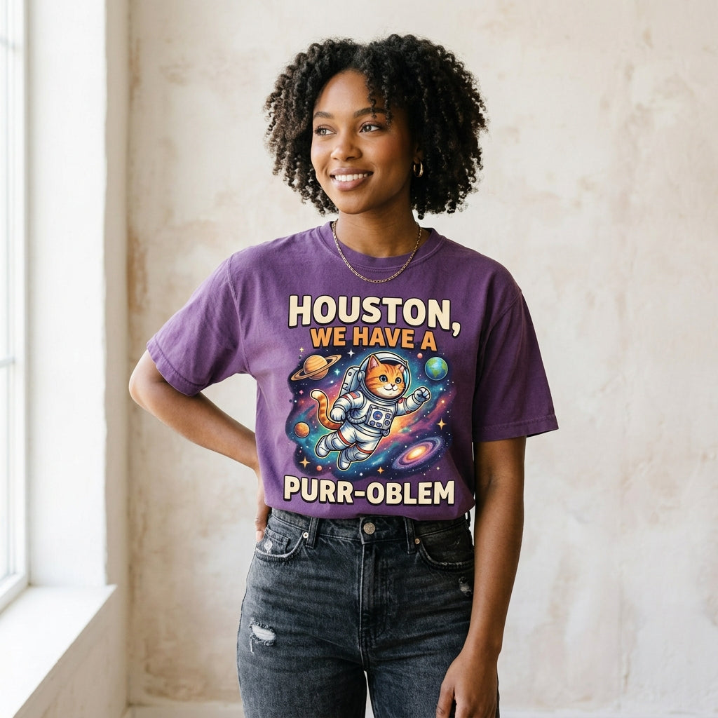 NASA Cat 'Houston We Have a Purr-oblem' Tee