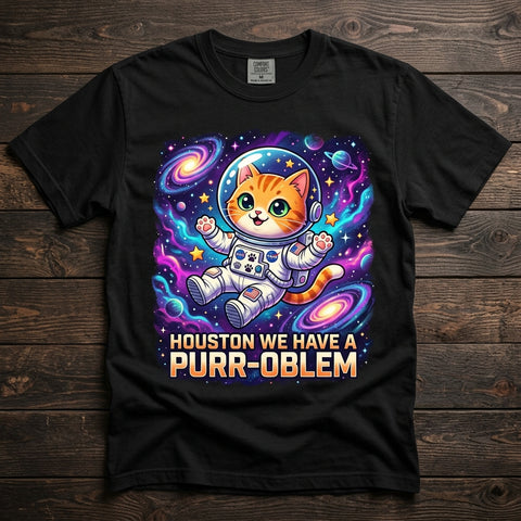 NASA Cat 'Houston We Have a Purr-oblem' Tee