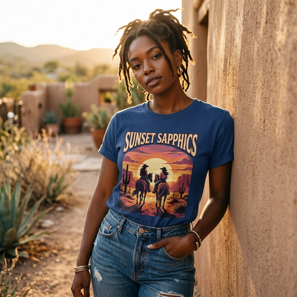 Sunset Sapphics Western Tee