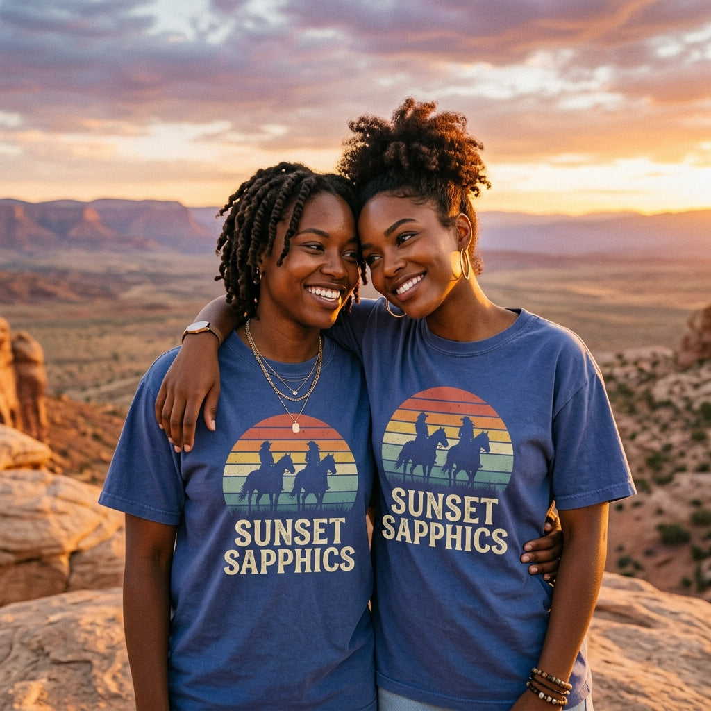 Sunset Sapphics Western Tee