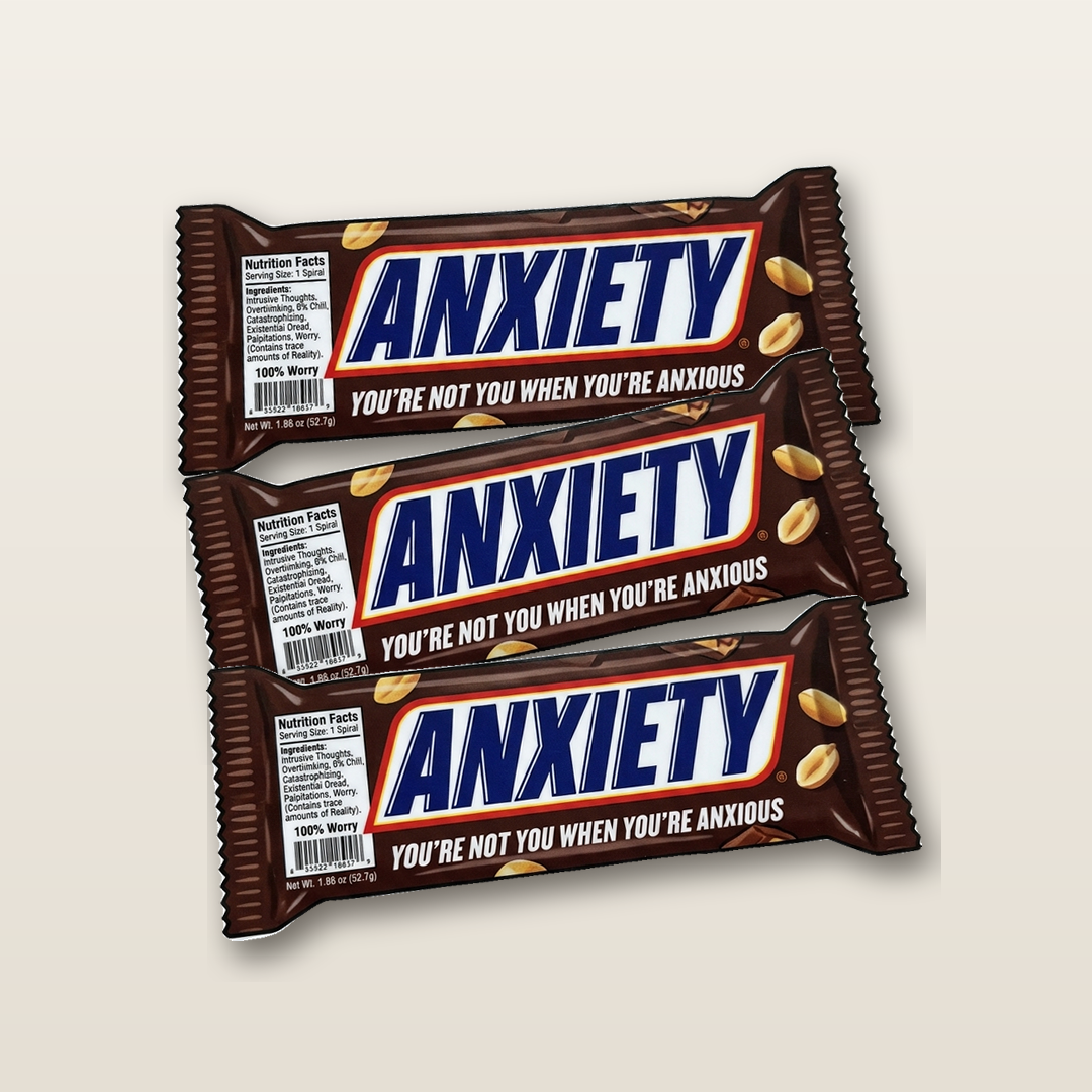Anxiety Bar — three identical stickers