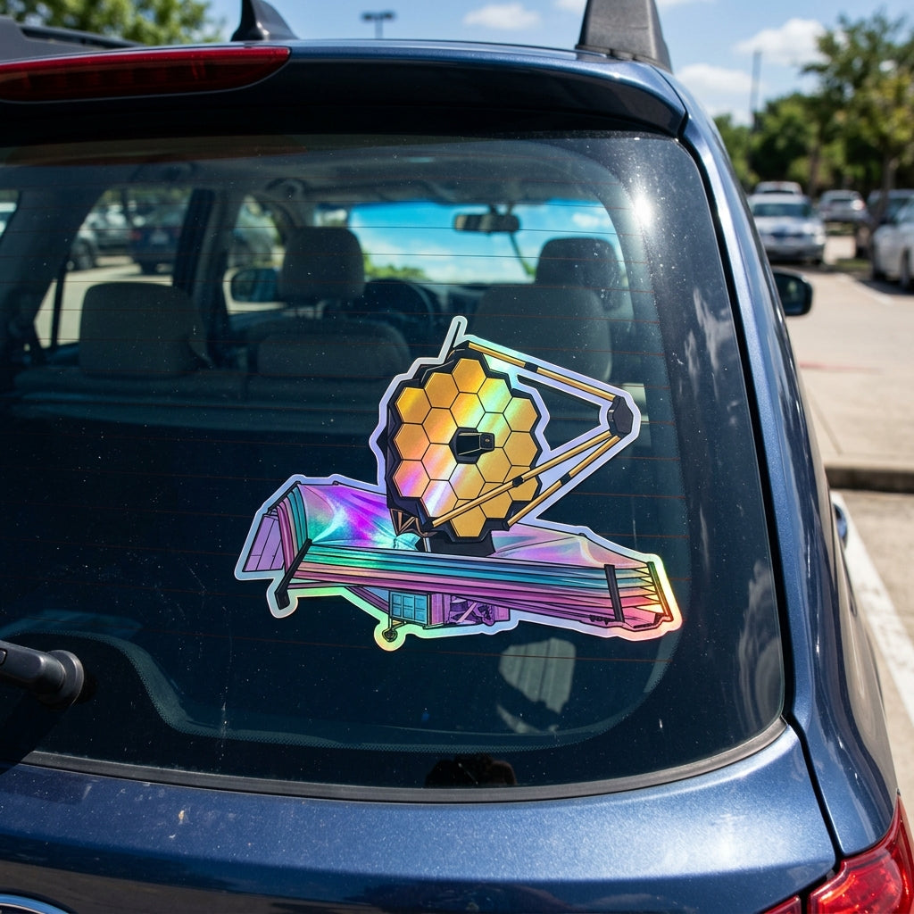 James Webb Telescope Observatory holographic sticker
