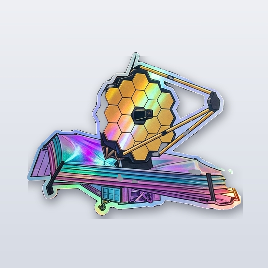 James Webb Telescope Observatory holographic sticker